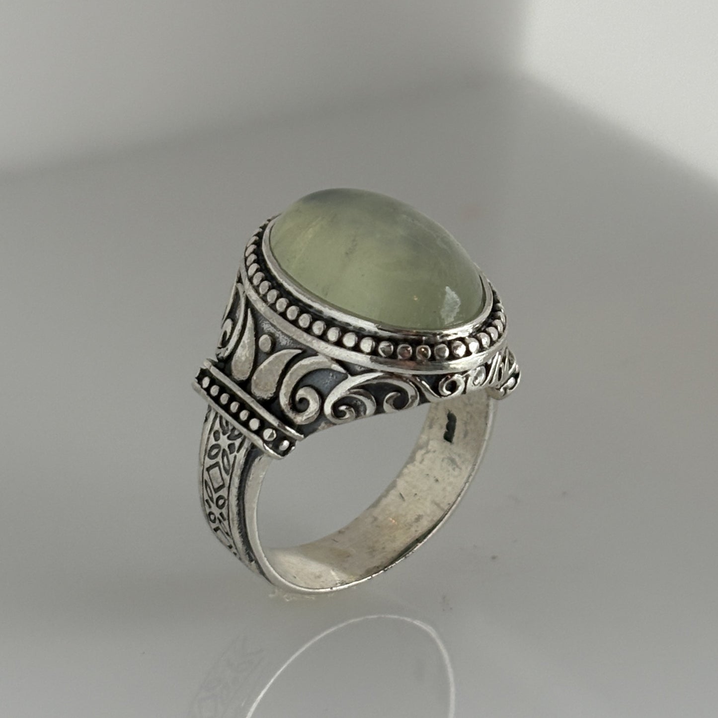 Natural Prehnite Ring