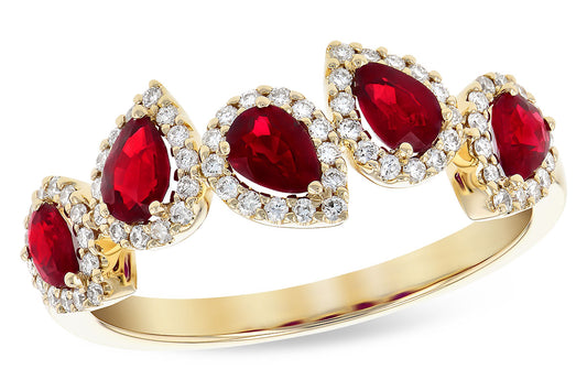Ruby Ring with Diamond halo's