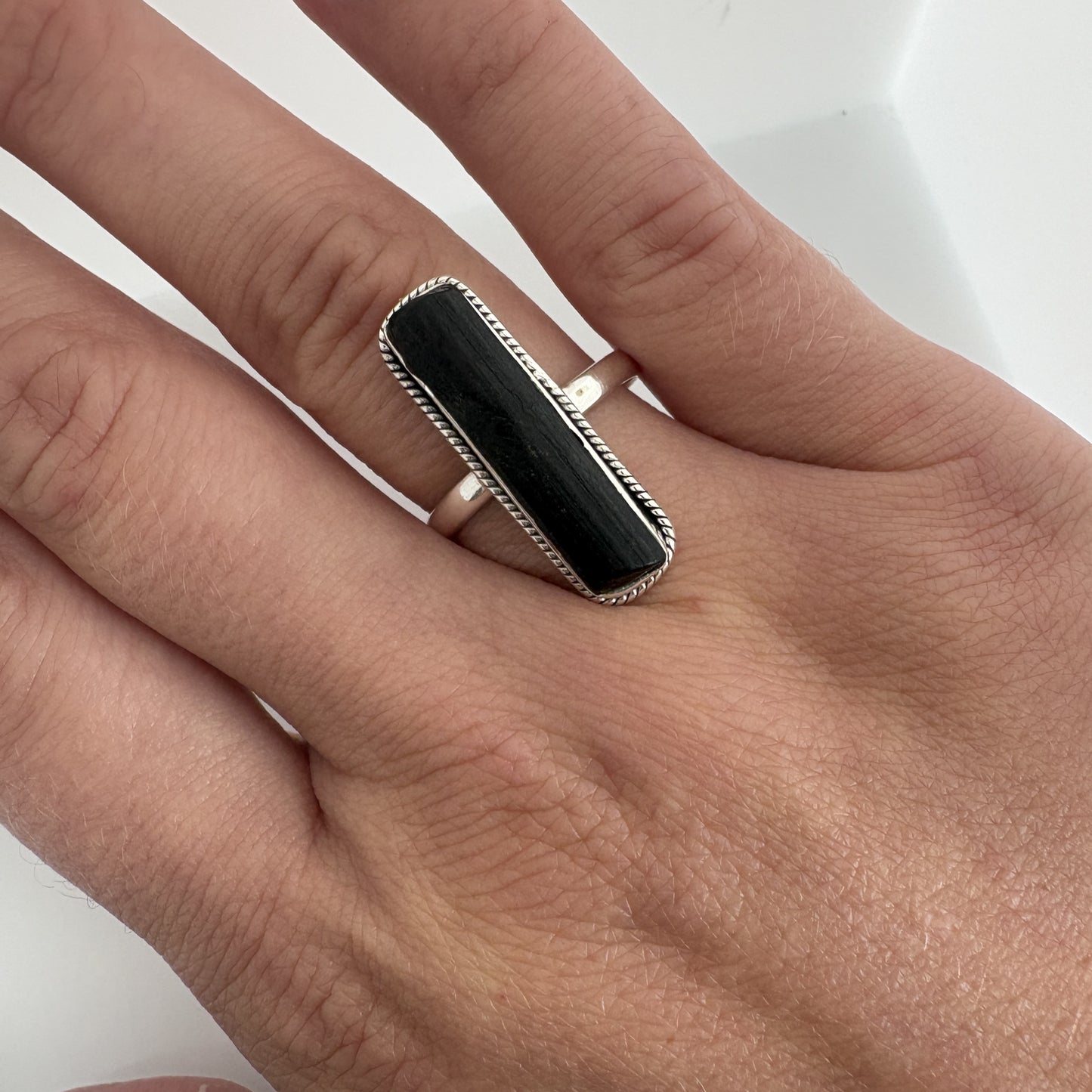Geometric Black Onyx Ring