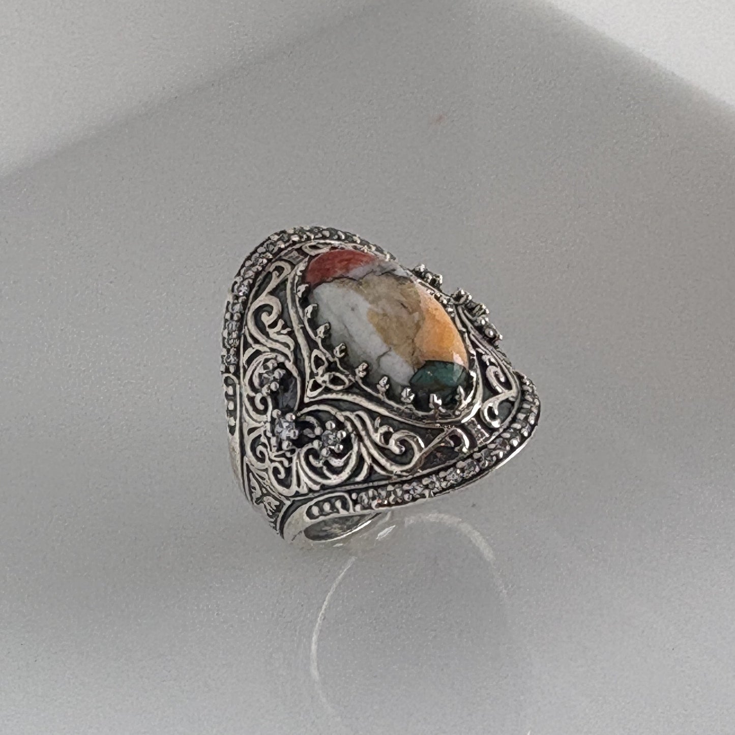 Spiny Oyster Turquoise Ring