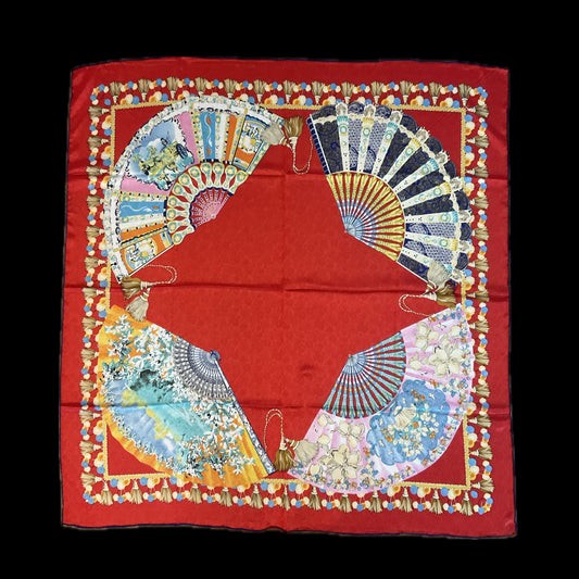 Large Red Silk Scarf