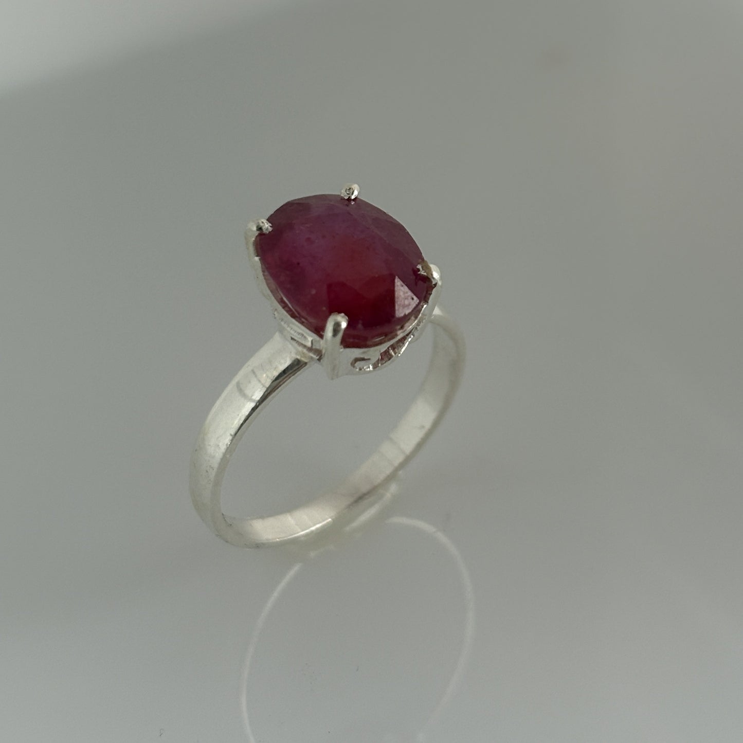 Sterling Silver Ruby Ring