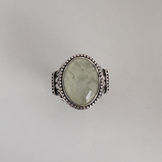 Natural Prehnite Ring