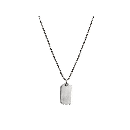 Italian Sterling Silver Dog Tag Necklace