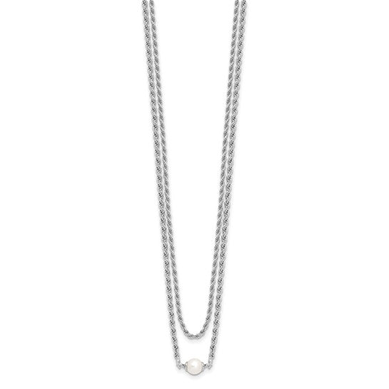 Two Strand Necklace with Freshwater Pearl