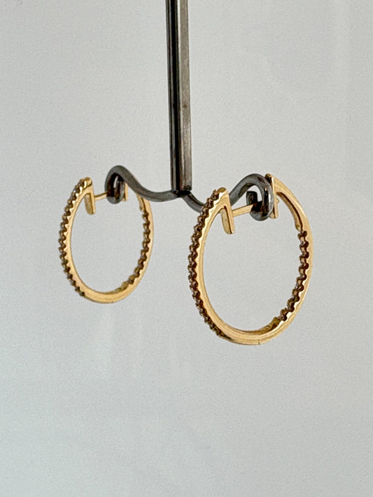 Diamond Inside-Outside Hoop Earrings