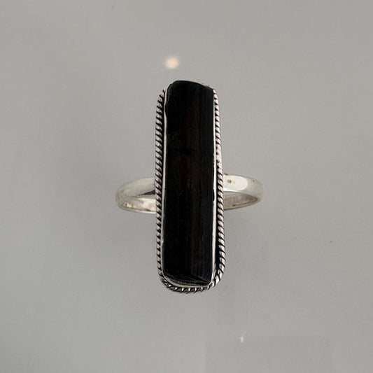 Geometric Black Onyx Ring