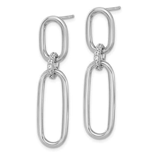 CZ Link Dangle Earrings