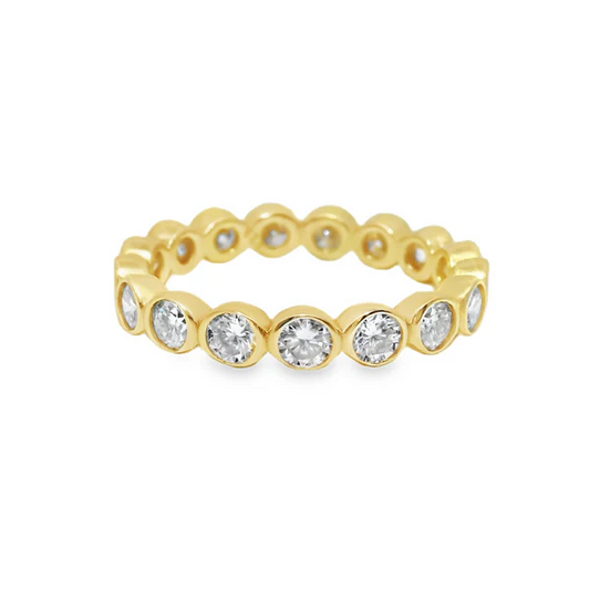 Sterling Silver Gold tone Moissanite Band size 8