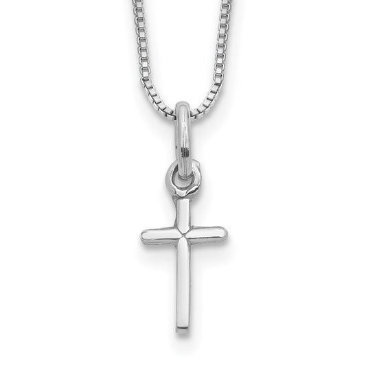 Kids White Sterling Silver Box Chain