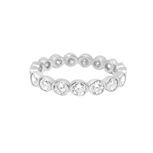 Sterling Silver Moissanite Band size 8