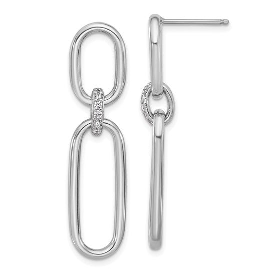 CZ Link Dangle Earrings