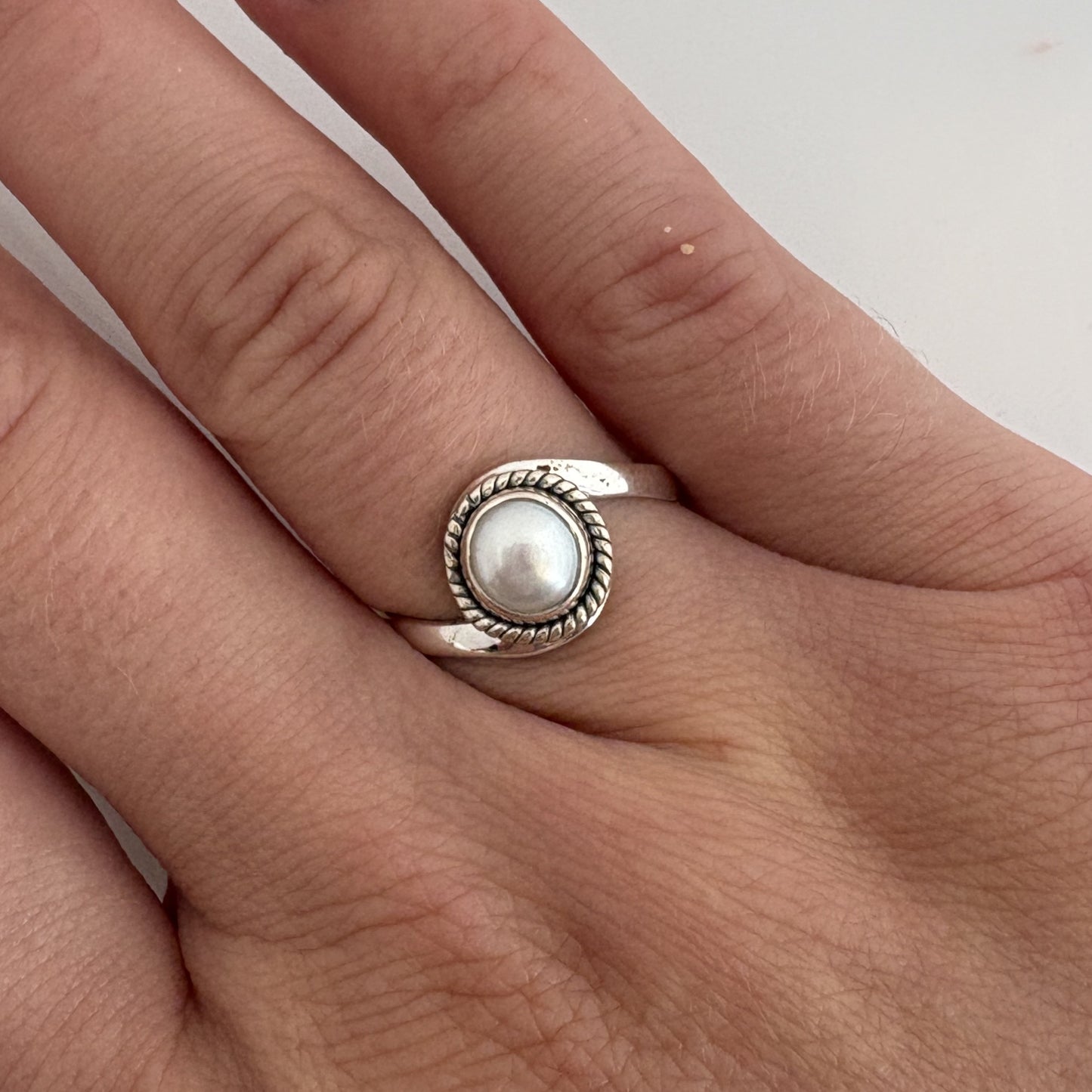 Sterling Silver Pearl Ring