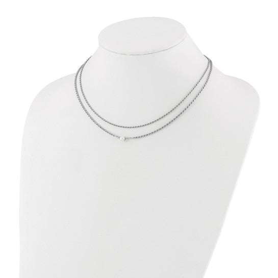 Two Strand Necklace with Freshwater Pearl