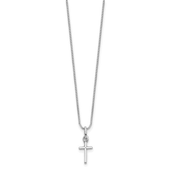 Kids White Sterling Silver Box Chain