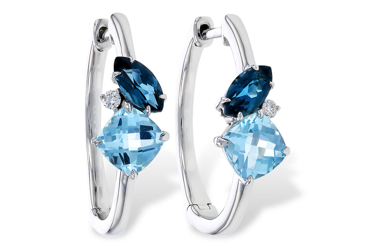 Blue Topaz Hoop Earrings