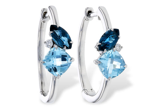 Blue Topaz Hoop Earrings