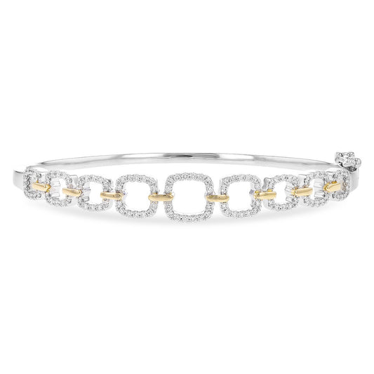 SQUARE LINK DIAMOND HINGLE BANGLE