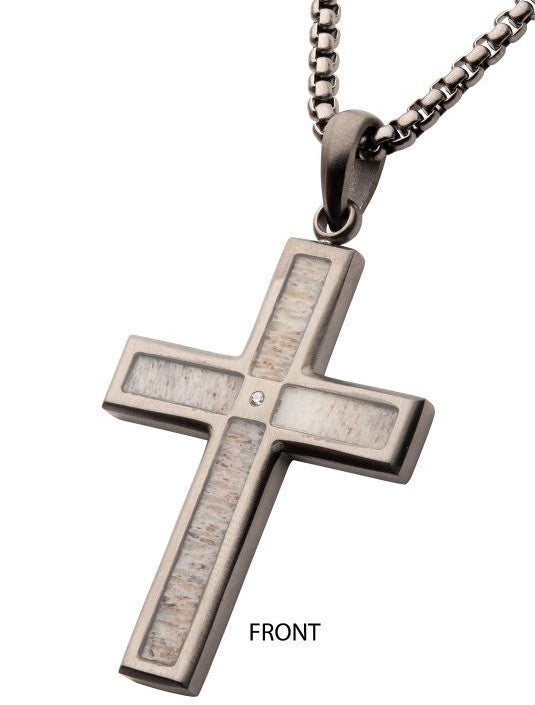 Deer Antler Cross Pendant