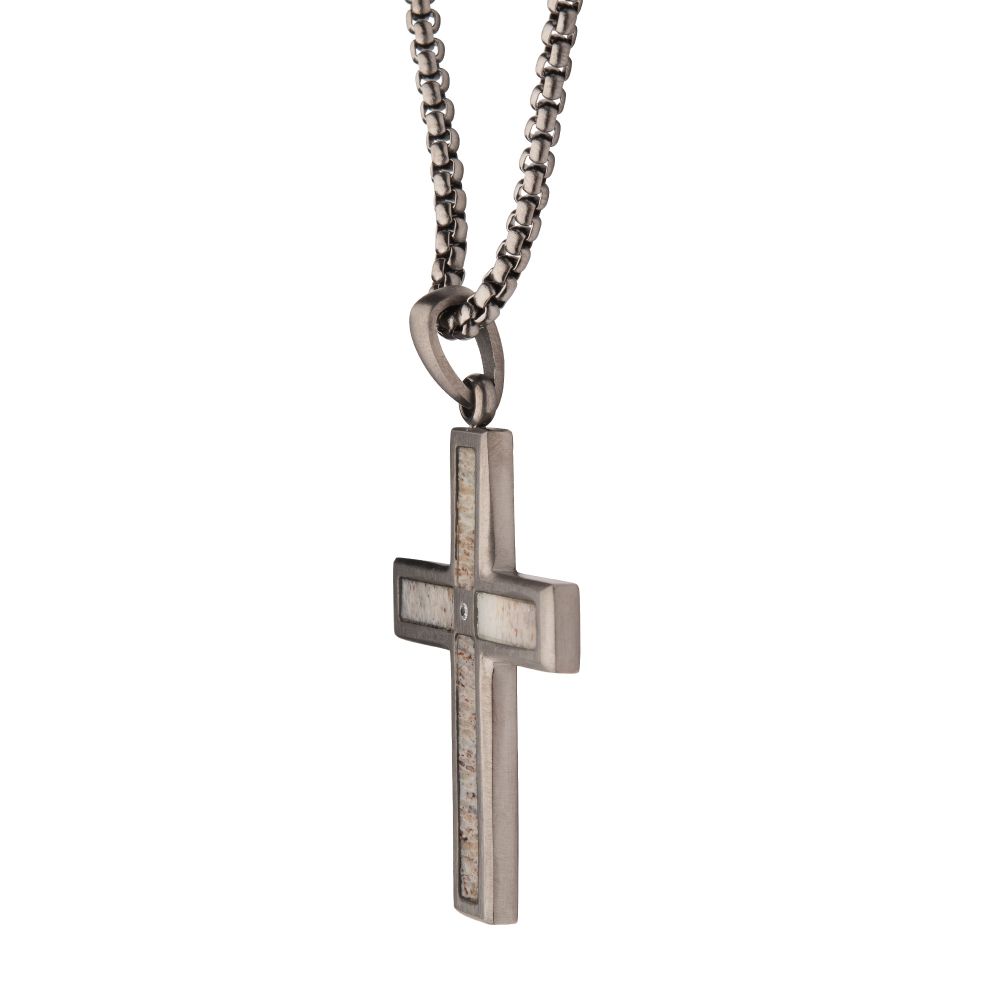 Deer Antler Cross Pendant