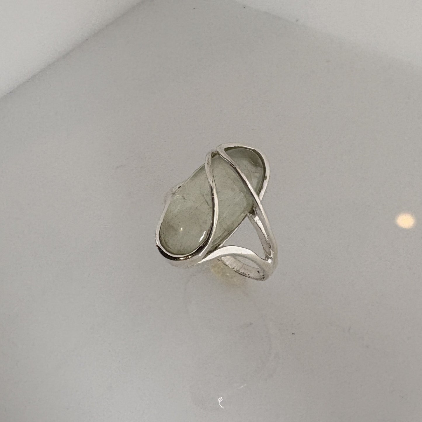 Prehnite Free-Form Ring